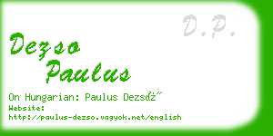 dezso paulus business card